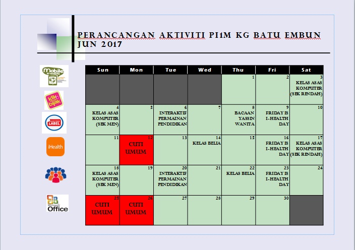 Jadual Aktiviti Jun 2017